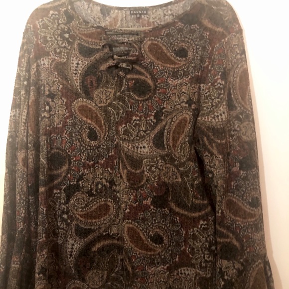Hannah Tops - 3/$18 Brown Paisley Long Sleeve Blouse